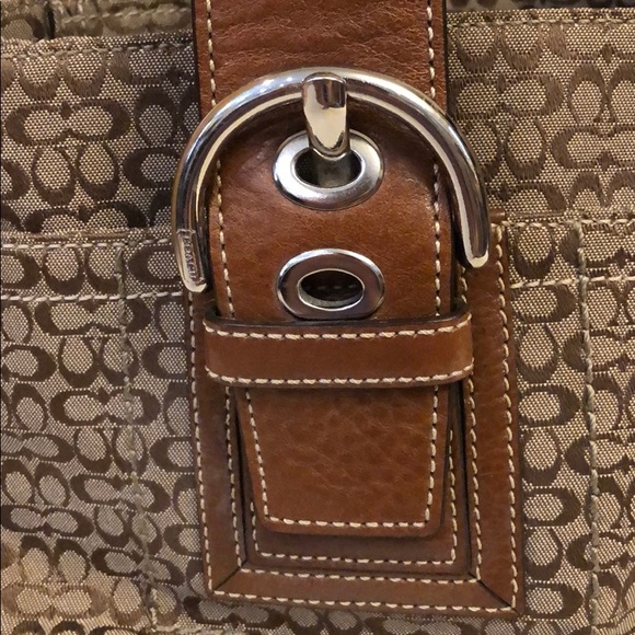 Coach Satchel - fabric with leather handles - Picture 2 of 7